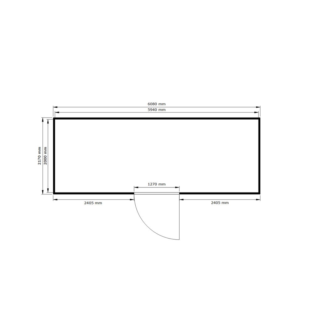 Produktabbildung Nr. 2: SAFE Tank Gefahrstoffcontainer 1900 WGK, verzinkt, montiert, Innen- und Außenaufstellung, Maße außen 6080x2170x2310 mm, Einzelflügeltür, mittig in der 6 m Seite, Lagerfläche 12 m²