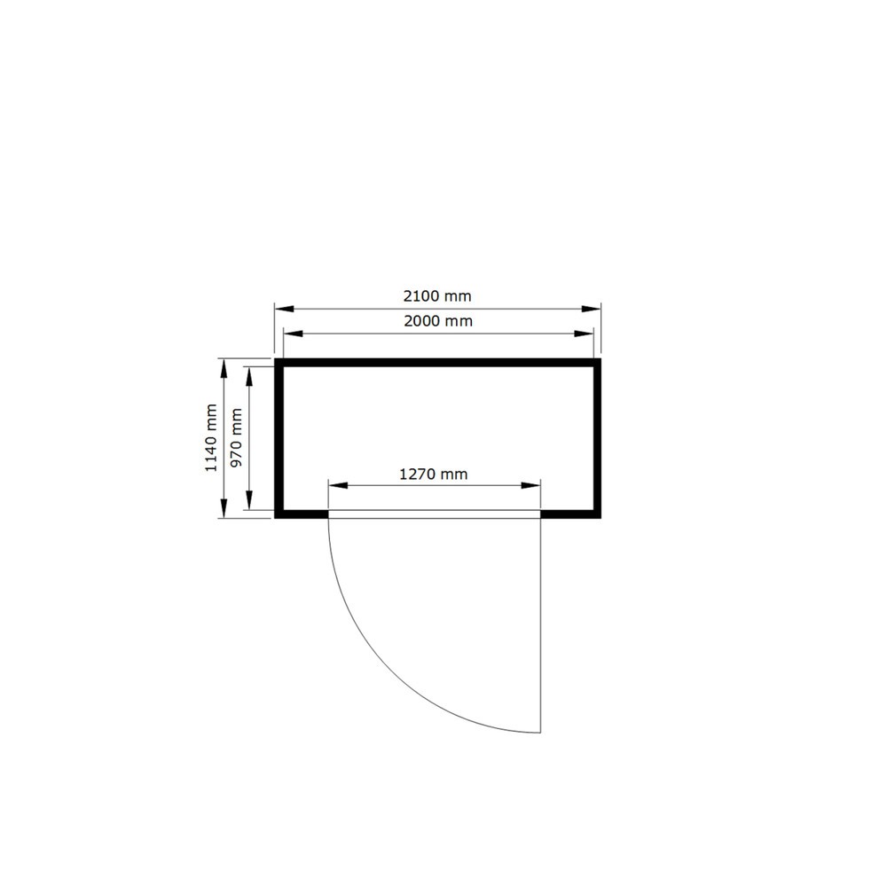 Produktabbildung Nr. 2: SAFE Tank Gefahrstoffcontainer 300 WGK, verzinkt, montiert, Innen- und Außenaufstellung, Maße außen 2100x1140x2300 mm, Einzelflügeltür, mittig in Breitseite, Lagerfläche 2 m²