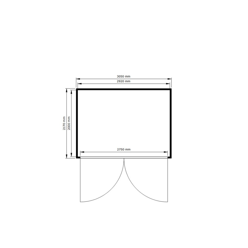 Produktabbildung Nr. 2: SAFE Tank Gefahrstoffcontainer 1000 WGK, verzinkt, montiert, Innen- und Außenaufstellung, Maße außen 3050x2170x2310 mm, Doppelflügeltür, mittig in Breitseite, Lagerfläche 6 m²