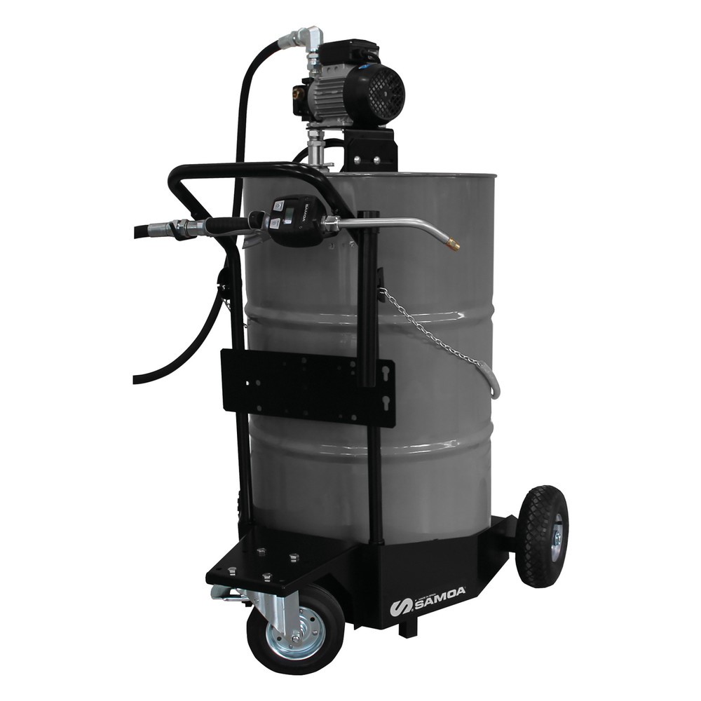 Illustration du produit: SAMOA Électropompe mobile Pumpmatic avec chariot pour fûts de 200 litres et débitmètre électrique portatif