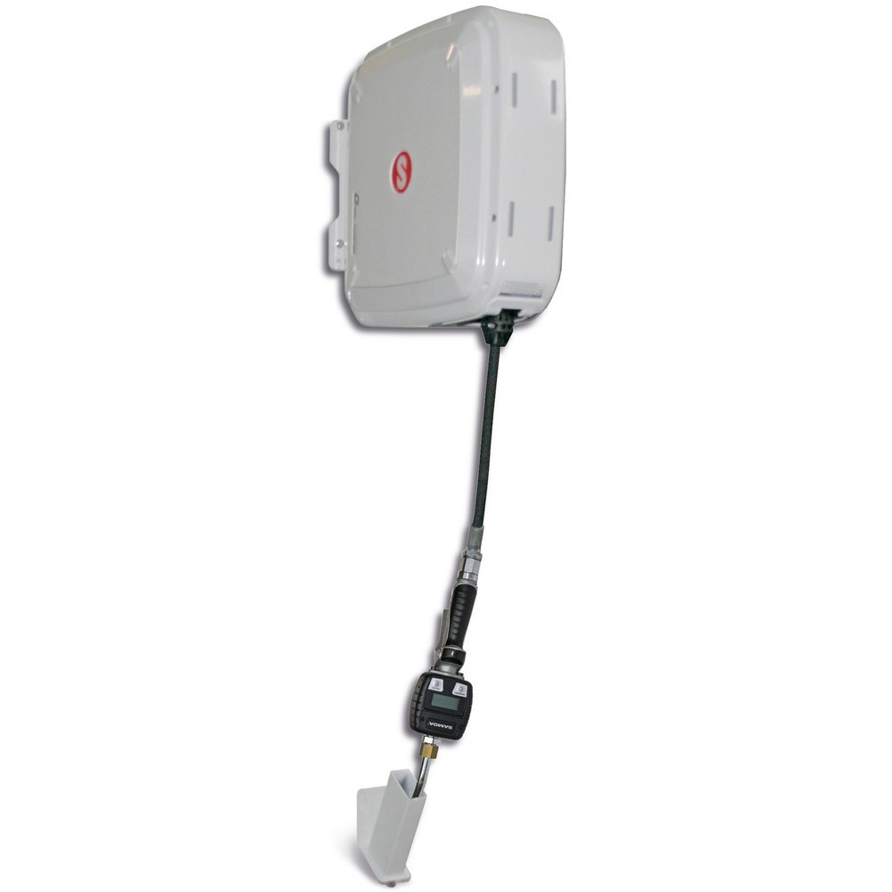Produktabbildung Nr. 1: SAMOA-HALLBAUER Schlauchaufroller, geschlossen, mit Elektronik-Handdurchlaufzähler, Schlauchlänge 10 m, Gewinde 1/2"