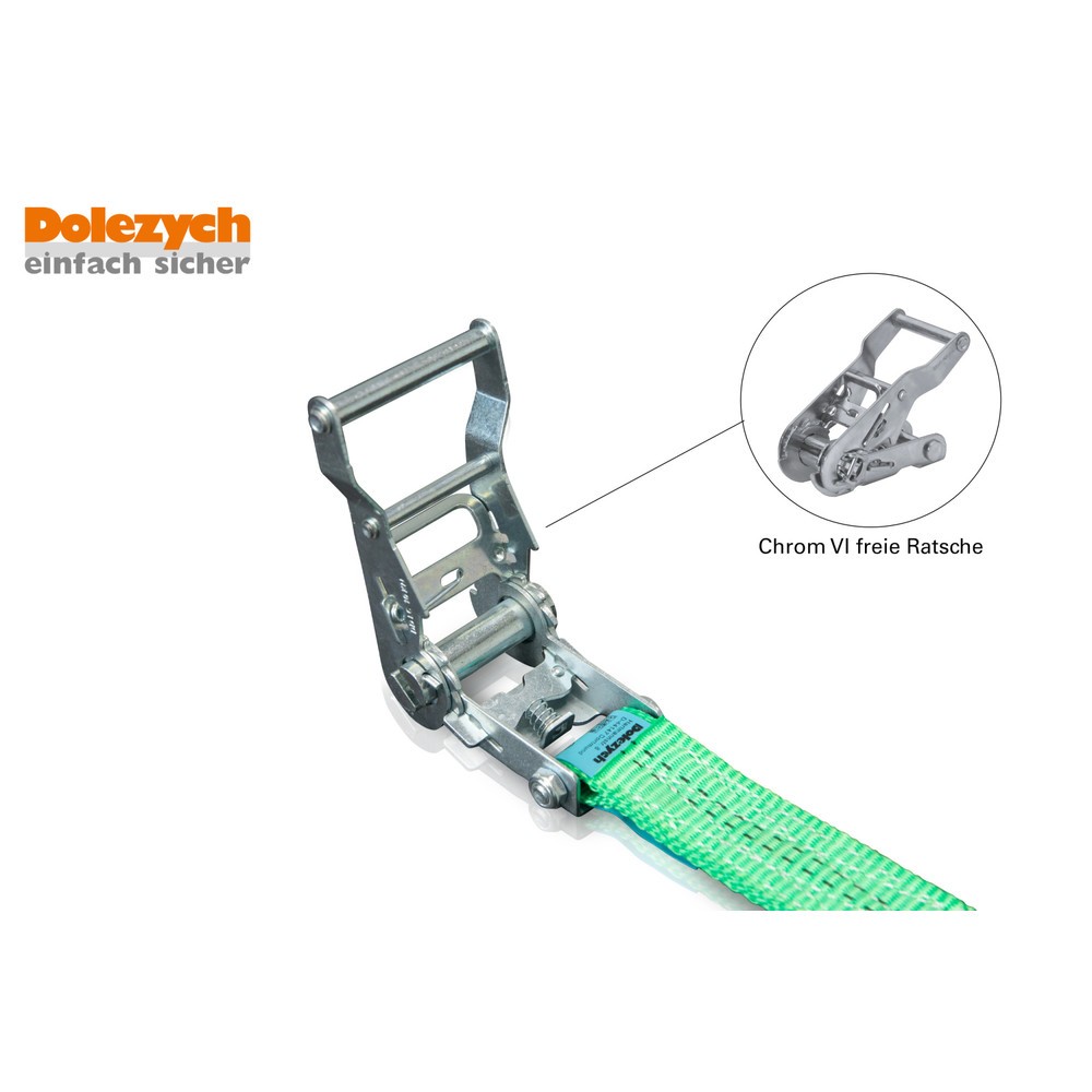 N° de l'image du produit 3 : Sangle d'arrimage Dolezych DoZurr 2000, avec cliquet à pression et crochet profilé, longueur 4 m