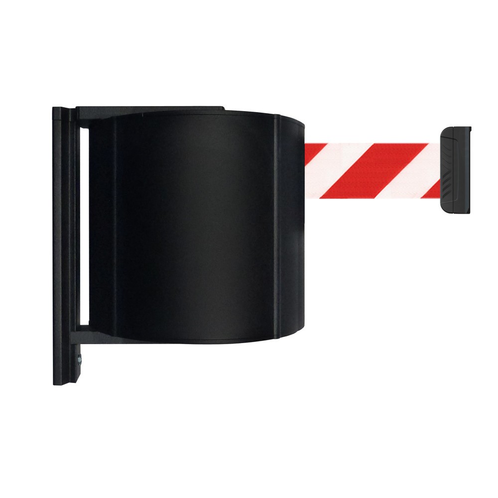 Illustration du produit: Sangle murale de délimitation XXL avec embout magnétique, longueur 10 m, strié en diagonale rouge/blanc