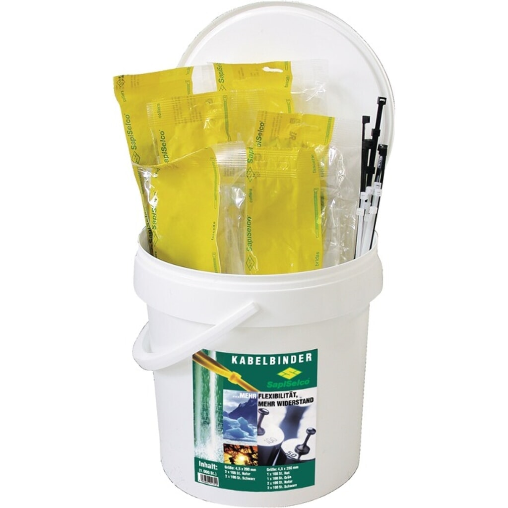 Kabelbinderset 1500-tlg.PA SAPI SELCO Produktabbildung: Kabelbinderset 1500-tlg.PA SAPI SELCO
