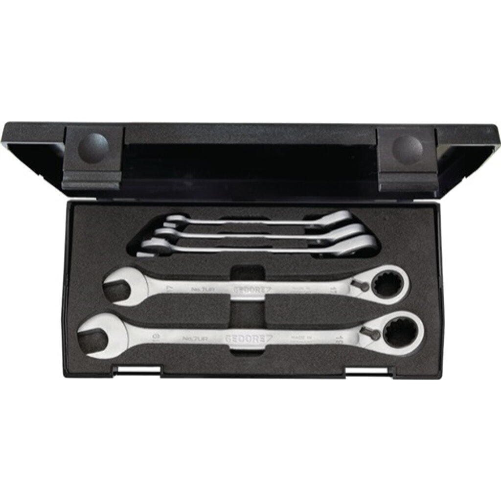 Produktabbildung: GEDORE Knarrenringmaulschlüsselsatz 5 tlg. SW 8-19 mit Umschalthebel 7 UR-005