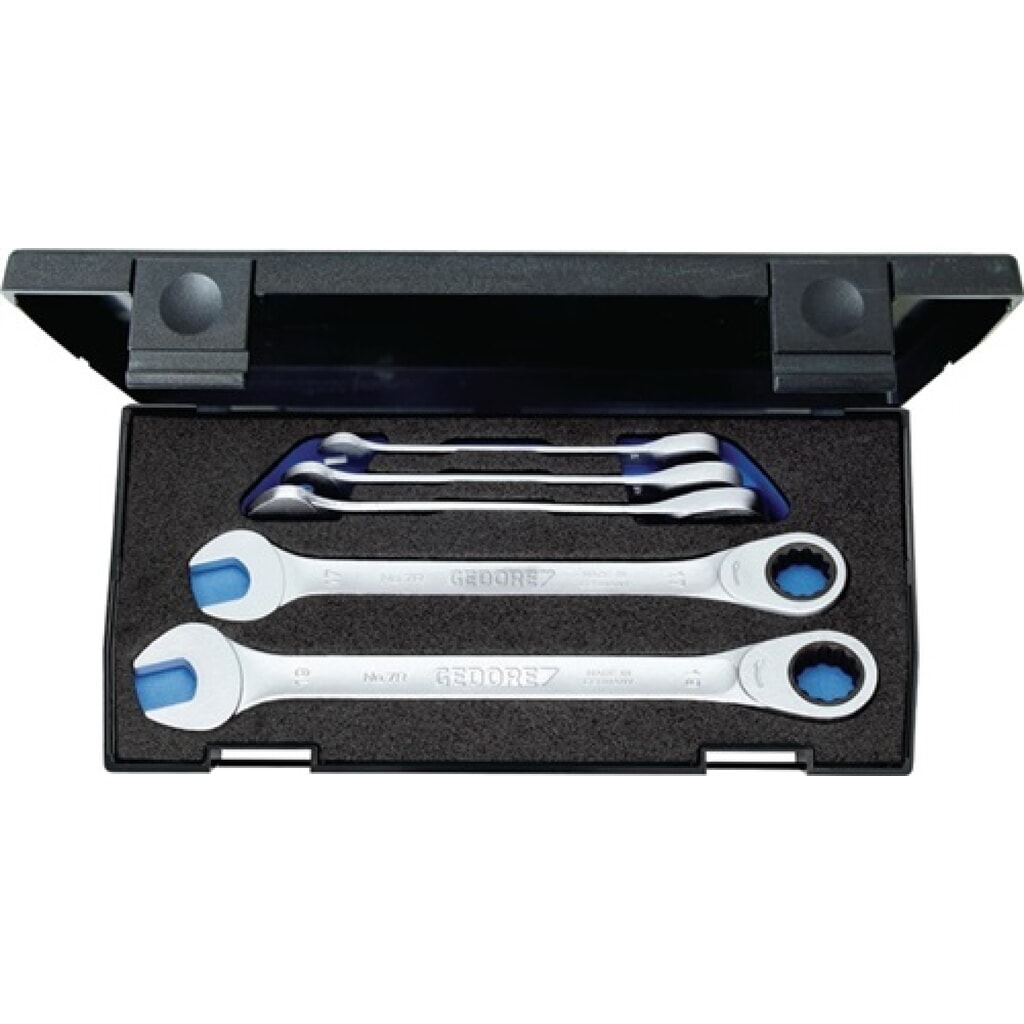 Produktabbildung: GEDORE Knarrenringmaulschlüsselsatz iN 19 PM 5-tlg. SW 8-19 mm CV Ku.-Kassette