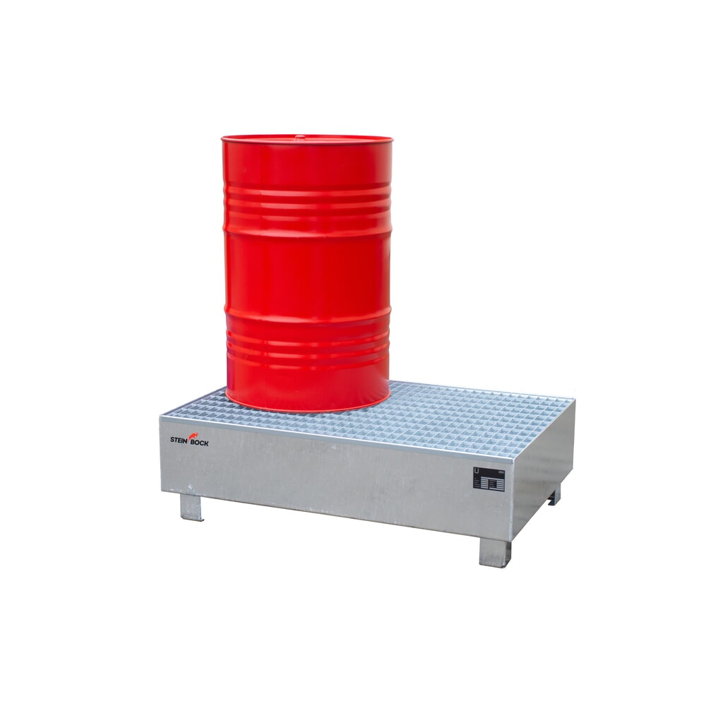 Číslo obrázku produktu 4: Steinbock® sběrná vana, 2 x 200 l, VxŠxH 360 x 1 200 x 800 mm, včetně mřížového roštu, žárově pozinkovaná.