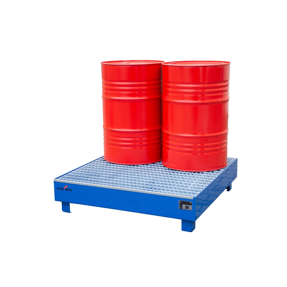 Číslo obrázku produktu 6: Steinbock® Sběrná vana, 4 x 200 l, VxŠxH 285 x 1200 x 1 200 mm, včetně mřížového roštu, modrá