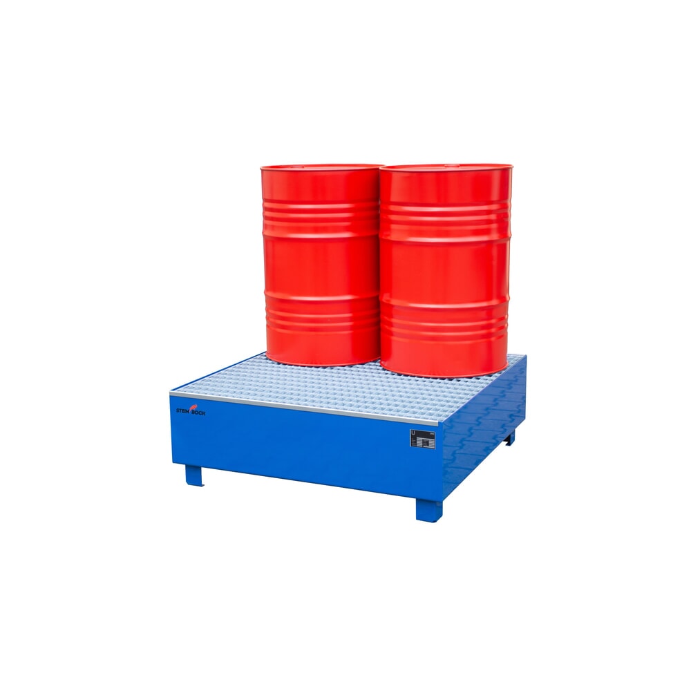 Číslo obrázku produktu 6: Steinbock® Sběrná vana, 4 x 200 l, VxŠxH 410 x 1200 x 1 200 mm, včetně mřížového roštu, modrá