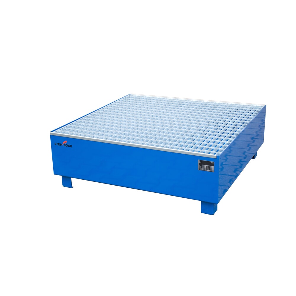 Obrázek produktu: Steinbock® Sběrná vana, 4 x 200 l, VxŠxH 410 x 1200 x 1 200 mm, včetně mřížového roštu, modrá