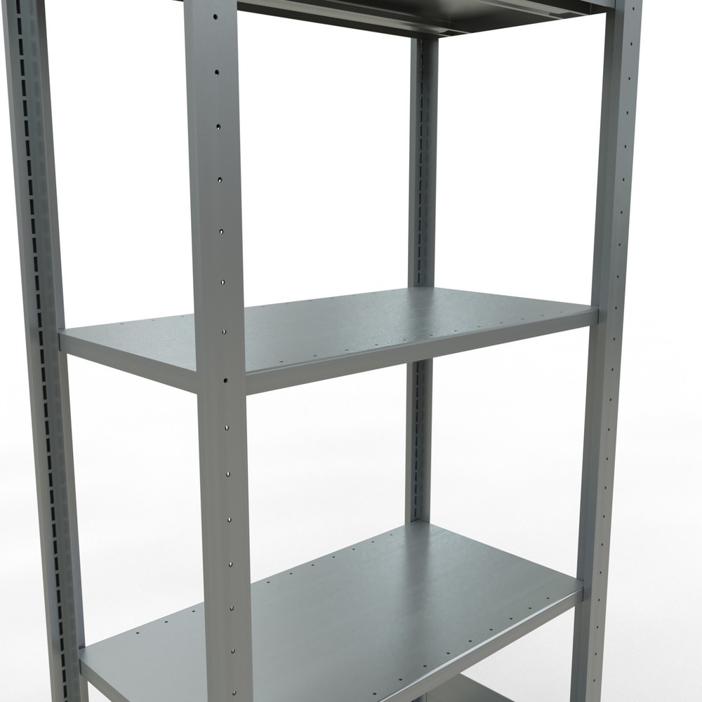 Immagine del prodotto n. 4: Scaffalatura a ripiani SCHULTE zincata con 5 fondi in lamiera d'acciaio, portata per piano di 150 kg, AxLxP 2.000 x 810 x 436 mm