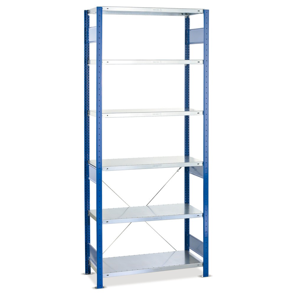 Immagine del prodotto: Scaffalatura a ripiani SCHULTE, grigio chiaro con 6 fondi in lamiera d'acciaio, portata per piano di 250 kg, AxLxP 2.000 x 810 x 436 mm
