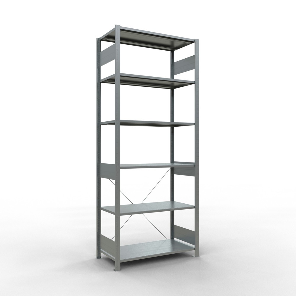 Immagine del prodotto: Scaffalatura a ripiani SCHULTE zincata, portata per piano di 150 kg, AxLxP 2.500 x 1.060 x 536 mm