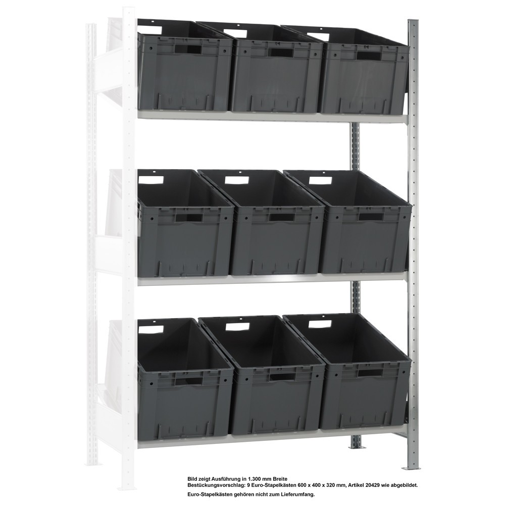 Immagine del prodotto: Scaffalatura inclinata SCHULTE, campata aggiuntiva MULTIplus 150, 2000 x 1000 x 600 mm