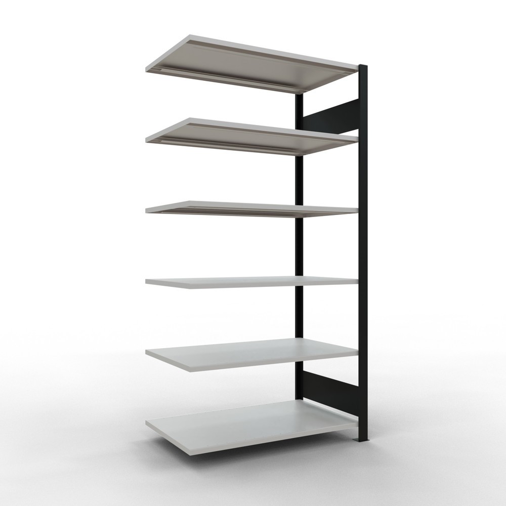 Immagine del prodotto: Scaffalatura per documenti SCHULTE campata aggiuntiva, a doppio fronte, senza spondine centrali, portata per piano 150 kg, nero, AxLxP 2.000 x 1.000 x 600 mm