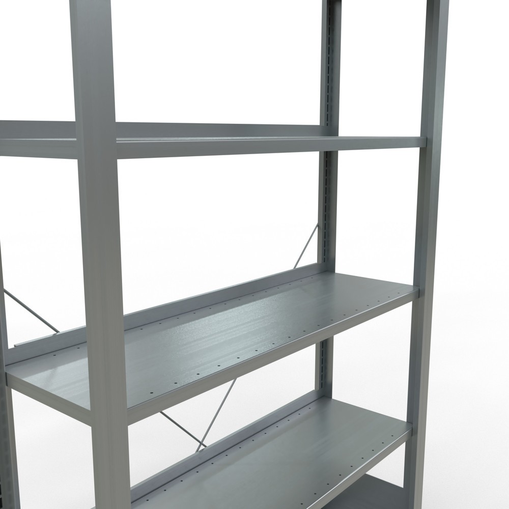 Immagine del prodotto n. 4: Scaffalatura per documenti SCHULTE campata base, monofronte, con spondine posteriori, portata per piano 85 kg, AxLxP 2.000 x 1.000 x 300 mm
