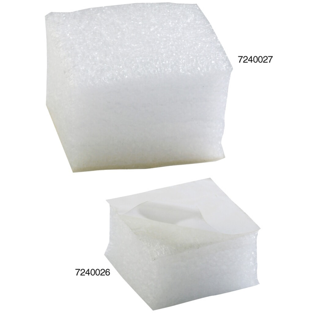 Schaumpads, 50x50x25mm, weiß, 30kg/qm Raumgewicht, selbstklebend, leicht haftend, 1 VE = 2000 Stk Produktabbildung: Schaumpads, 50x50x25mm, weiß, 30kg/qm Raumgewicht, selbstklebend, leicht haftend, 1 VE = 2000 Stk
