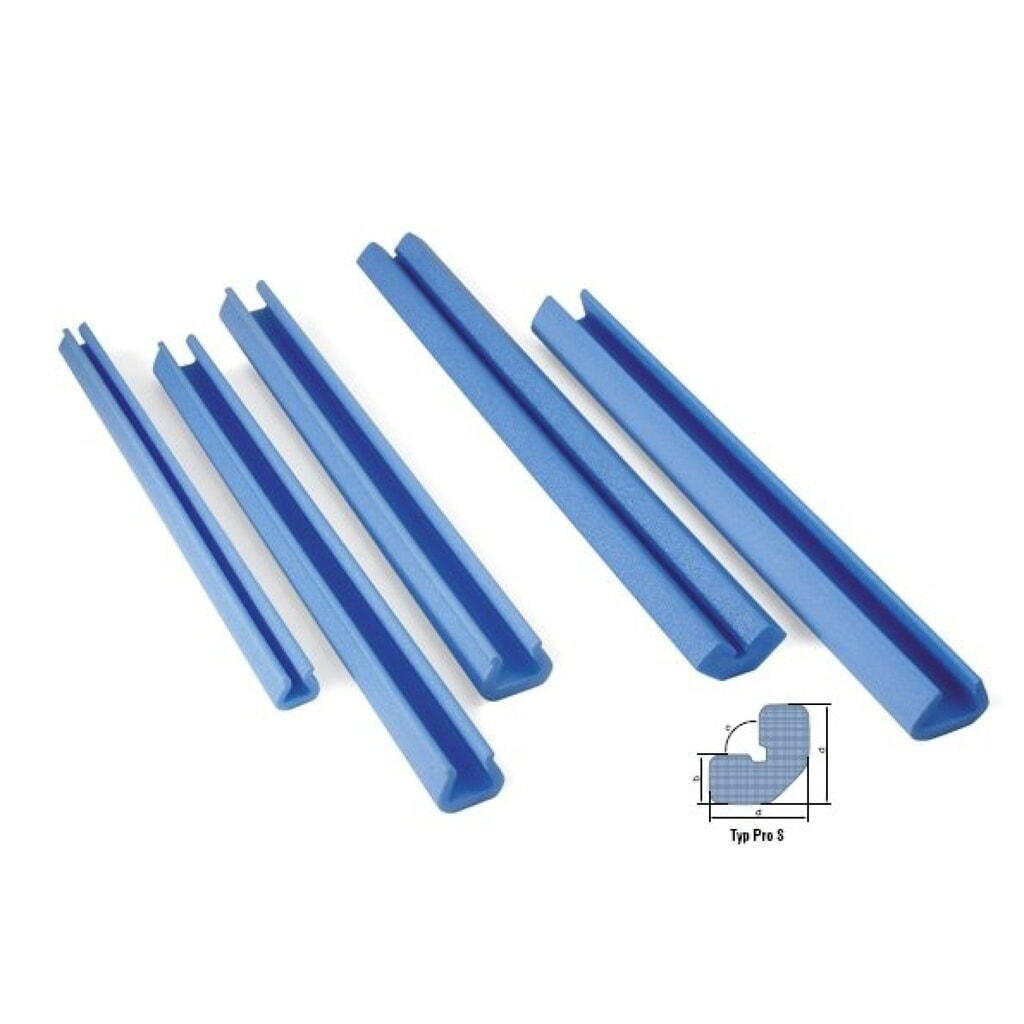 Schaumpolsterprofil, 2000 x 60 x 60 mm, 30 mm Stärke, blau, aus Schaum, PRO S, 1 VE = 140 Stk Produktabbildung: Schaumpolsterprofil, 2000 x 60 x 60 mm, 30 mm Stärke, blau, aus Schaum, PRO S, 1 VE = 140 Stk