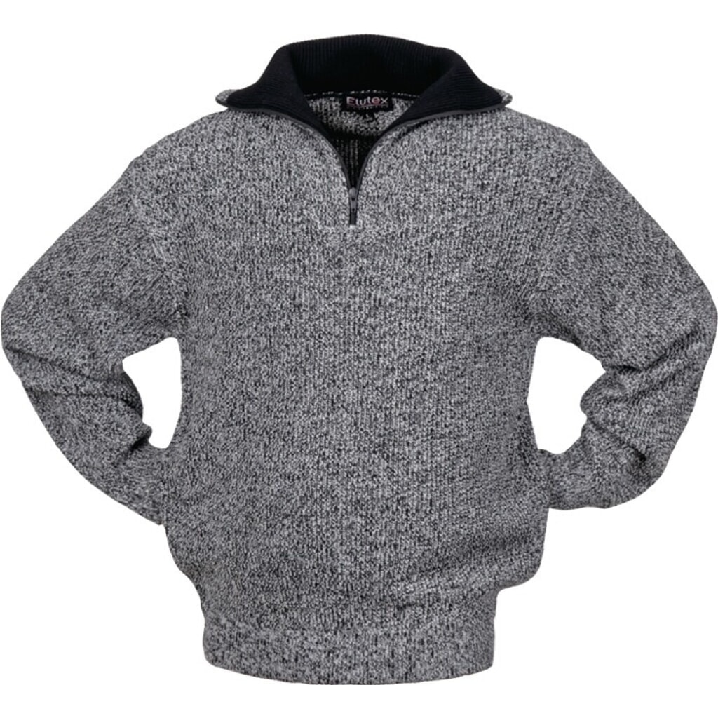 SCHEIBLER Pullover, schwarz/weiß-meliert