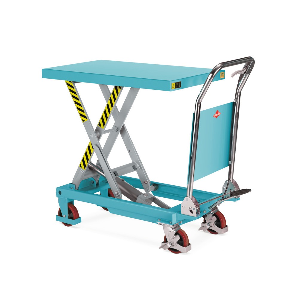 Produktabbildung: Scheren-Hubtischwagen Ameise® LTT 0.3 mit Einfach-Schere, klappbarer Bügel, Tragkraft 300 kg, Plattform à 850 x 500 mm