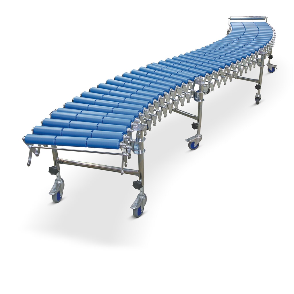 Produktabbildung: BLUME Scheren-Rollenbahn, Kunststoffrollen, Ø 50 mm, Bahnlänge 1,9-4,4 m, Bahnbreite 300 mm