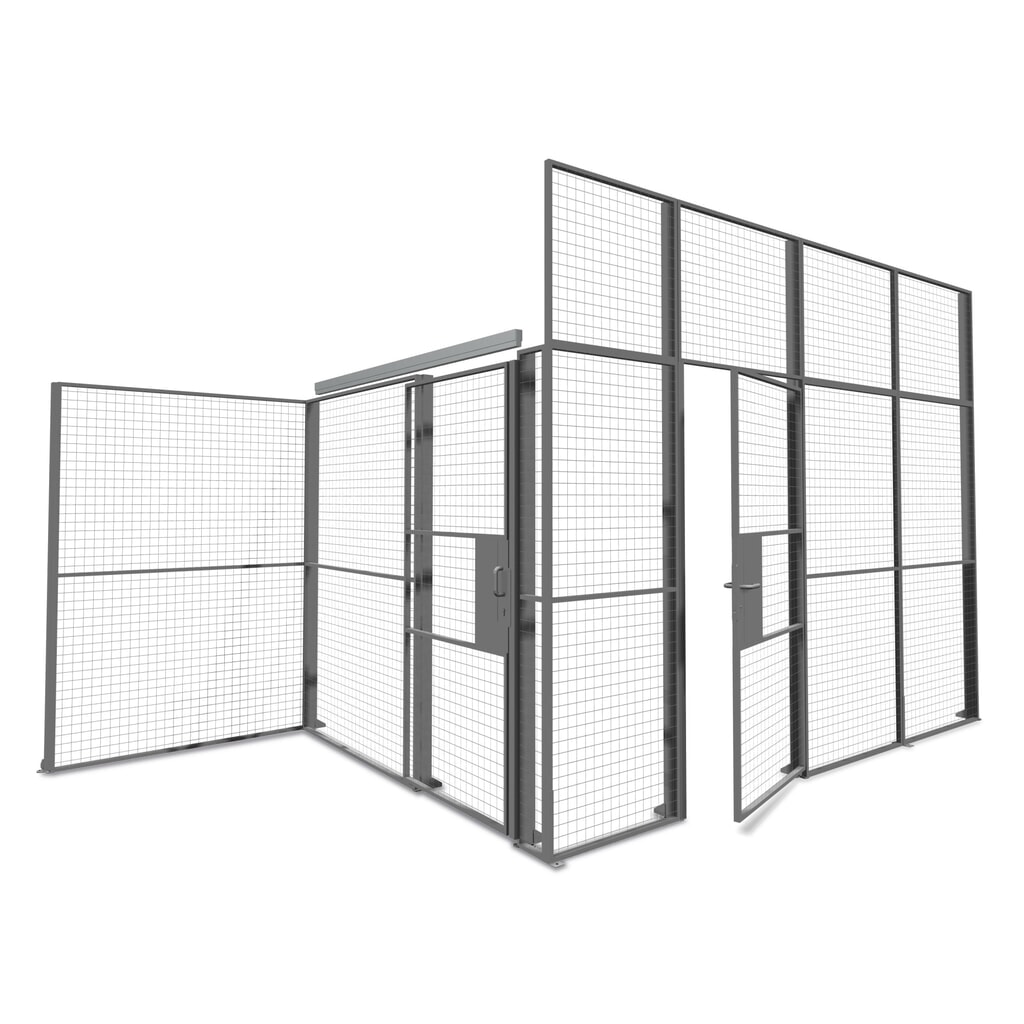 Flügeltür für TROAX® Trennwandsystem, für Lagertrennwand, Breite 1.000 mm, Vorhängeschloss Produktabbildung: Flügeltür für TROAX® Trennwandsystem, für Lagertrennwand, Breite 1.000 mm, Vorhängeschloss