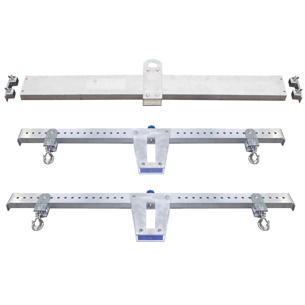 Produktabbildung Nr. 2: SCHILLING Alu-Lasttraverse in H-Bauweise, mit 4 Sicherheitshaken, Hauptträger 2 m, Querträger 2 m, TK 1000 kg