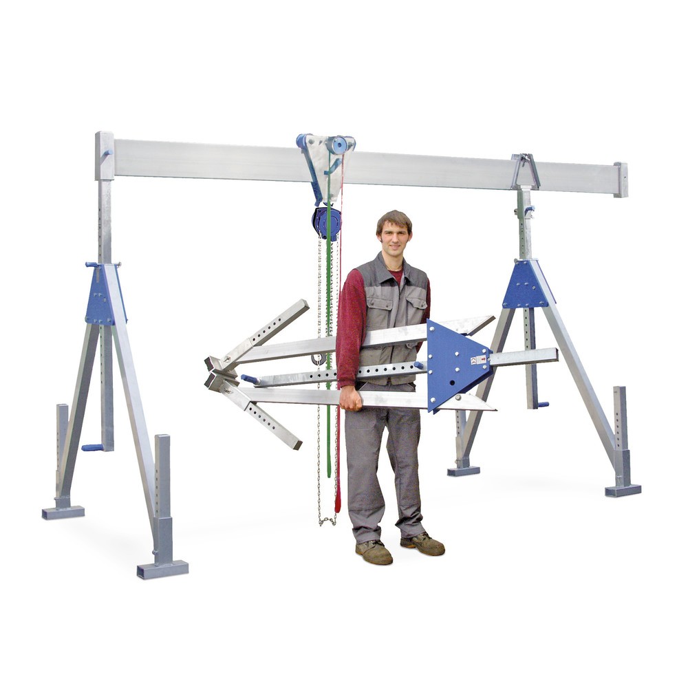 Produktabbildung: SCHILLING Alu-Portalkran mit teilbarem Träger, Einhängepunkt 1.249-2.349 mm, Länge 4.000 mm, TK 500 kg