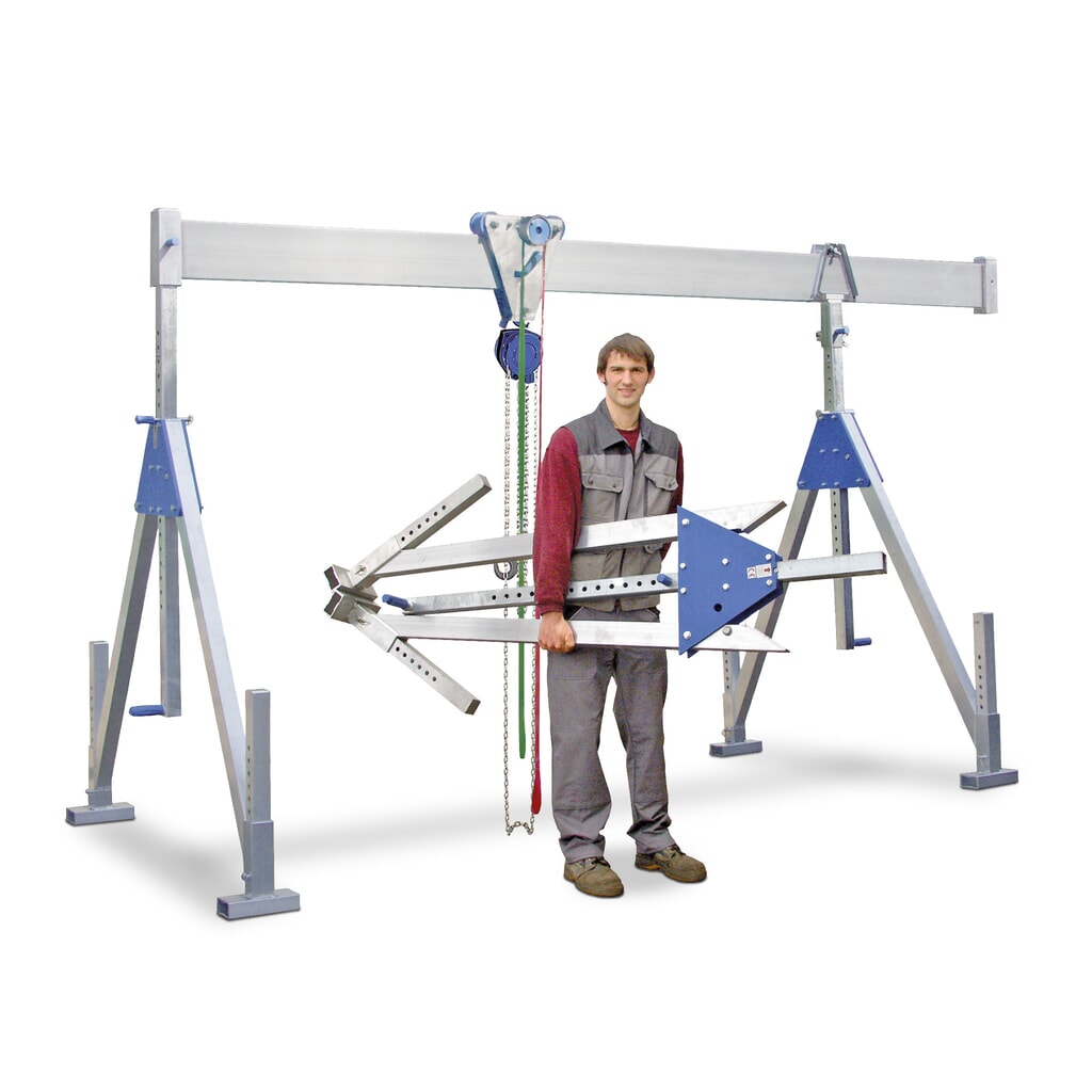 Produktabbildung Nr. 1: SCHILLING Alu-Portalkran mit teilbarem Träger, Einhängepunkt 1.249-2.349 mm, Länge 4.000 mm, TK 500 kg