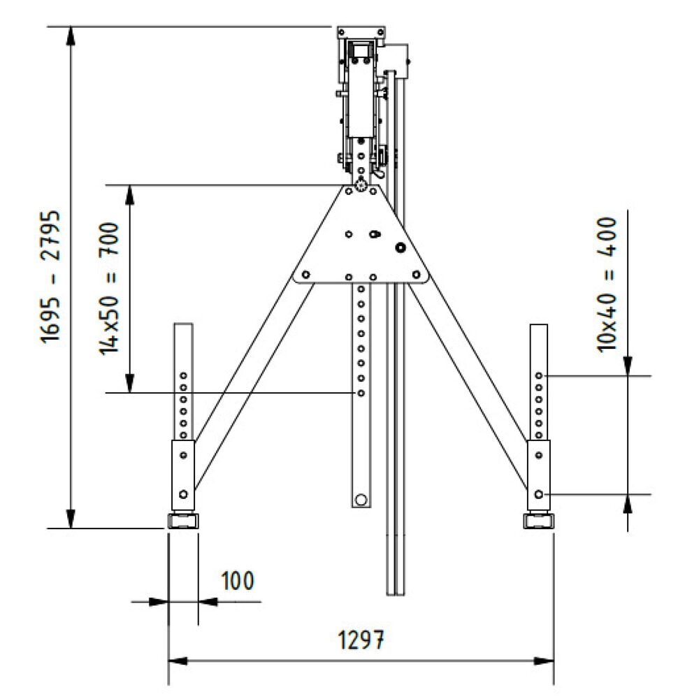 Produktabbildung Nr. 3: SCHILLING Alu-Portalkran mit teilbarem Träger, Einhängepunkt 1.249-2.349 mm, Länge 4.000 mm, TK 500 kg