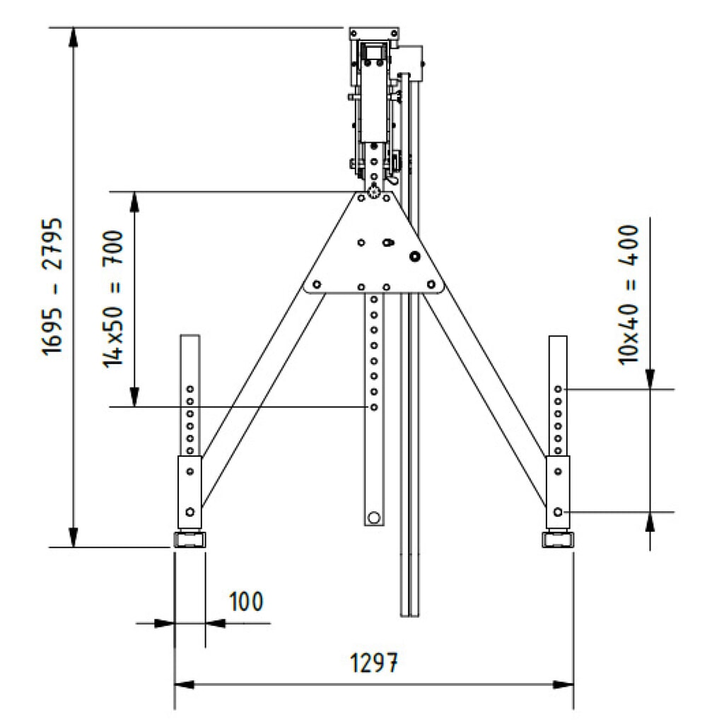 Produktabbildung Nr. 3: SCHILLING Alu-Portalkran mit teilbarem Träger, Einhängepunkt 1.249-2.349 mm, Länge 4.000 mm, TK 500 kg