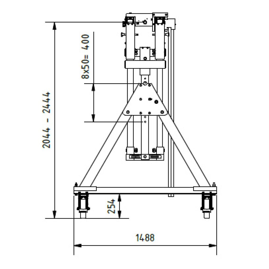 Produktabbildung Nr. 2: SCHILLING Alu-Portalkran mit teilbarem Doppelträger, verfahrbar, Einhängepunkt 2055-2405 mm, Länge 4000 mm, TK 1000 kg