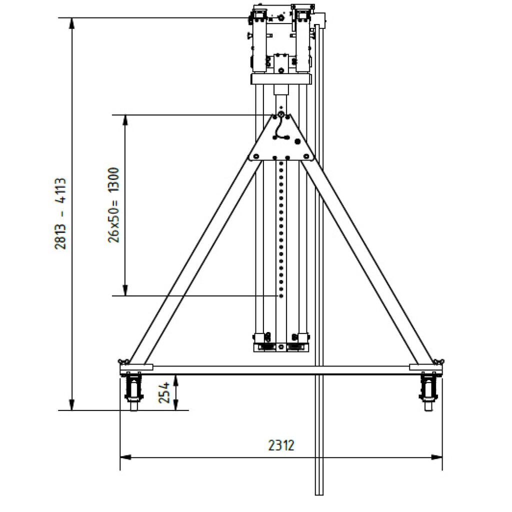 SCHILLING Alu-Portalkran mit teilbarem Doppelträger, verfahrbar, Einhängepunkt 2924-4074 mm, Länge 4000 mm, TK 1000 kg Produktabbildung Nr. 3: SCHILLING Alu-Portalkran mit teilbarem Doppelträger, verfahrbar, Einhängepunkt 2924-4074 mm, Länge 4000 mm, TK 1000 kg
