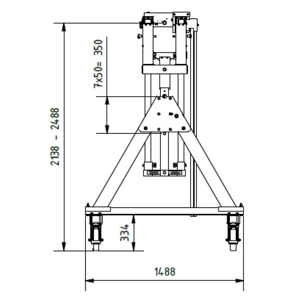 Produktabbildung Nr. 3: SCHILLING Alu-Portalkran mit teilbarem Doppelträger, verfahrbar, Einhängepunkt 2135-2485 mm, Länge 4000 mm, TK 3000 kg