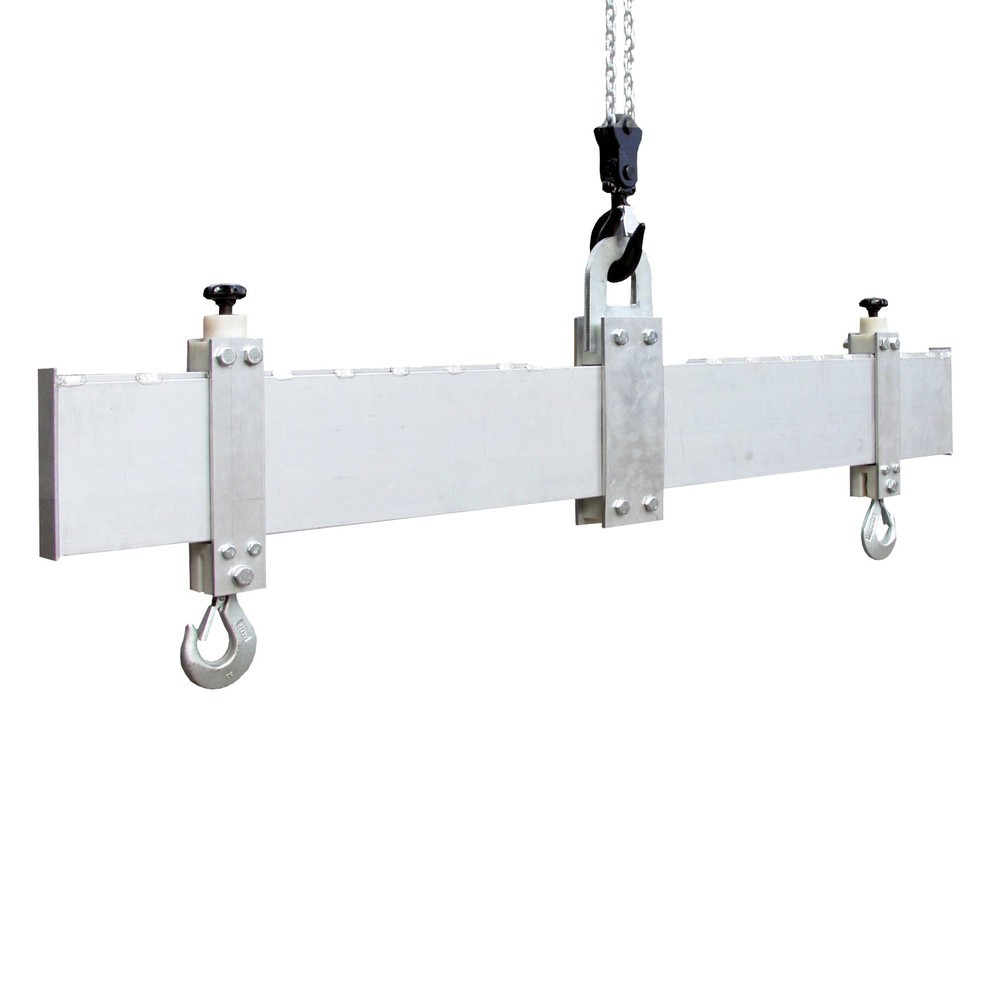 Product afbeelding: SCHILLING aluminium lasttraverse met 2 veiligheidshaken, werkbreedte 350-1.850 mm, draagvermogen 1.000 kg