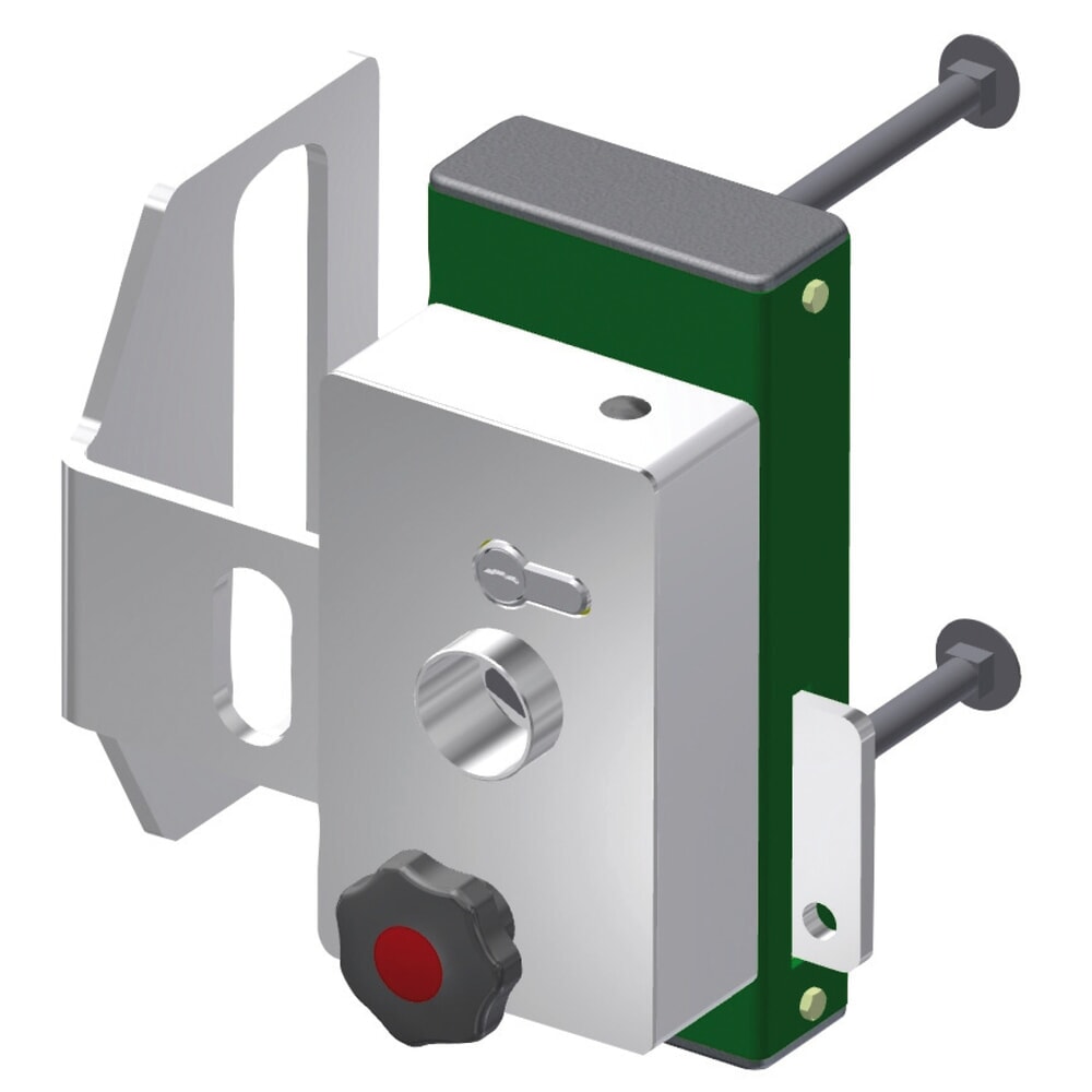 Produktabbildung Nr. 2: Schlosskasten für Mannus Drehkreuz DK 43 mit Profilzylinder und Feuerwehrdreikant