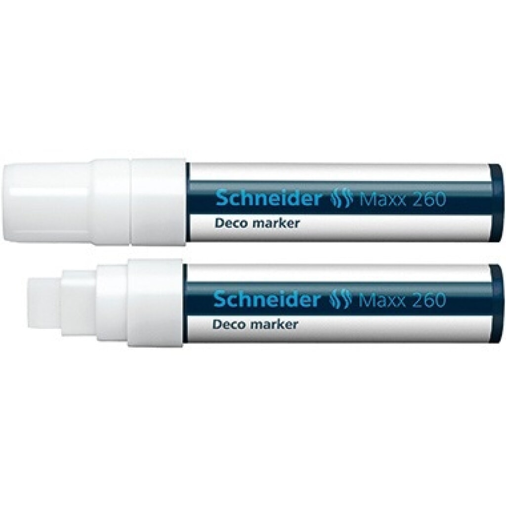 Schneider Kreidemarker Maxx 260 126049 Keilspitze 5+15mm weiß Produktabbildung: Schneider Kreidemarker Maxx 260 126049 Keilspitze 5+15mm weiß