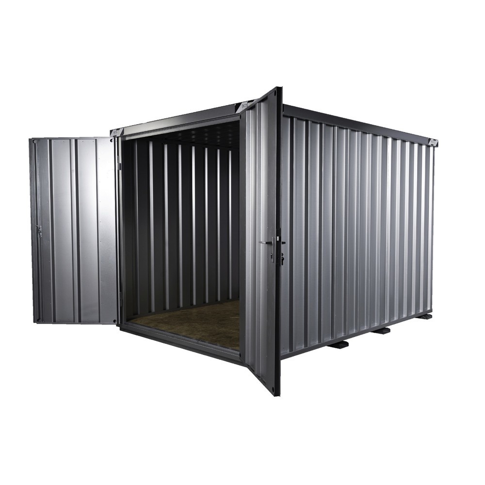 Produktabbildung Nr. 3: Schnellbaucontainer, HxBxT 2.100 x 2.100 x 3.100 mm, Tür stirnseitig, 2-flügelig