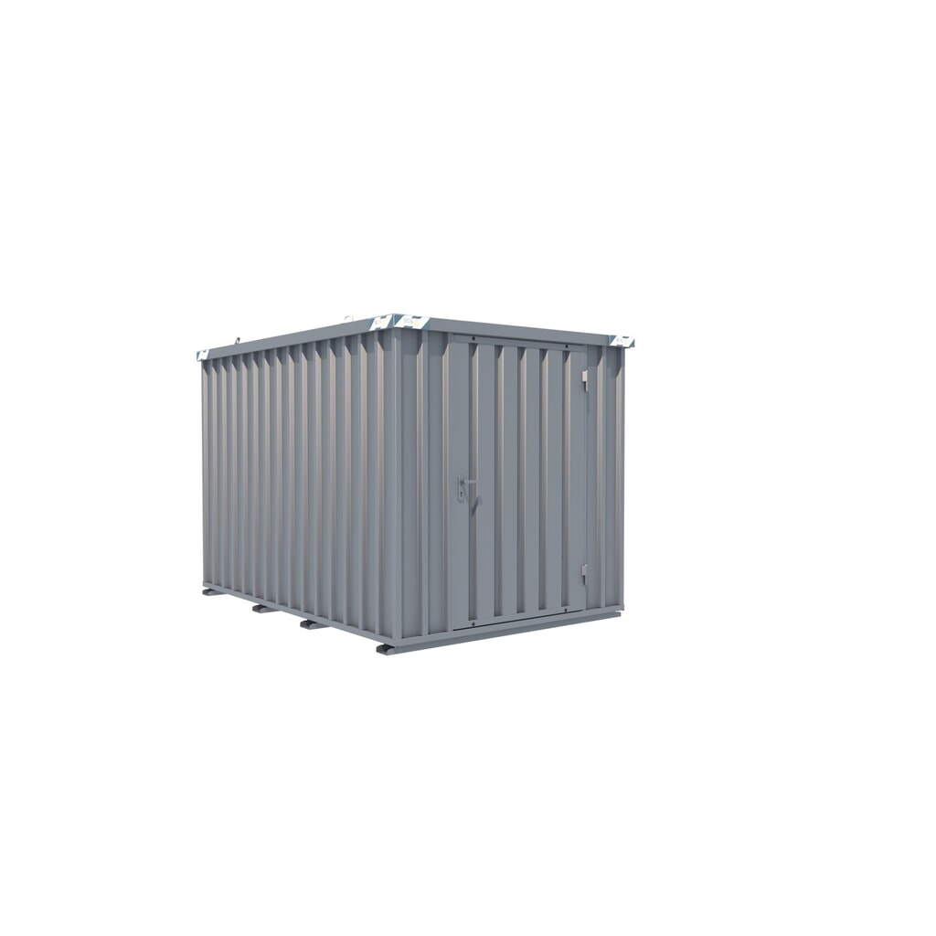 Produktabbildung: BOS® Schnellbaucontainer, HxBxT 2.100 x 2.100 x 3.100 mm, Tür stirnseitig, 1-flügelig