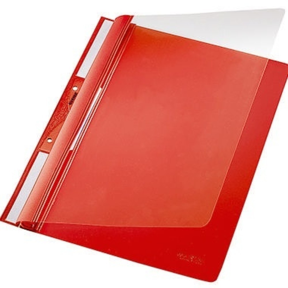 Produktabbildung: Leitz Einhakhefter 41900025 DIN A4 kfm. Heftung PVC rot