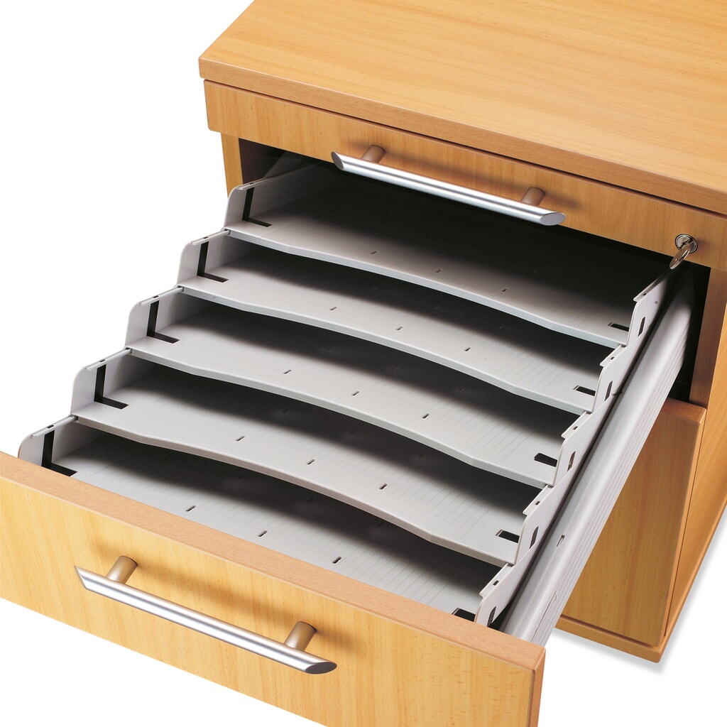 Schrägablage-Set für Rollcontainer Solid, 5 Fächer Produktabbildung: Schrägablage-Set für Rollcontainer Solid, 5 Fächer