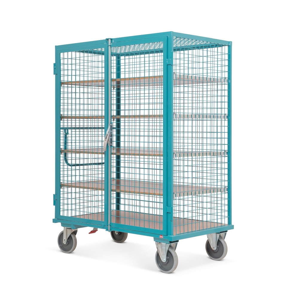 Produktabbildung Nr. 4: Schrankwagen Ameise®, Gitterwände, türkisblau, HxBxT 1.800 x 1.315 x 910 mm