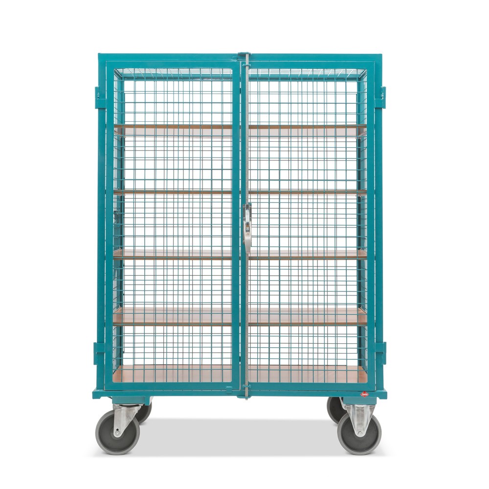 Produktabbildung Nr. 6: Schrankwagen Ameise®, Gitterwände, türkisblau, HxBxT 1.800 x 1.315 x 910 mm