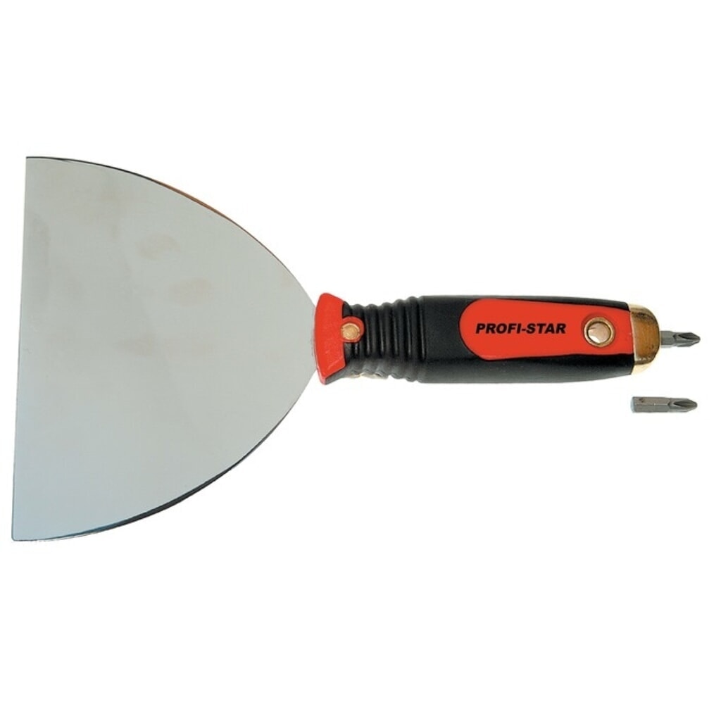 Schraubgriffspachtel, Magnet-Bit-Halter PH2, Breite 150 mm, 2-K-Griff rostfrei Produktabbildung: Schraubgriffspachtel, Magnet-Bit-Halter PH2, Breite 150 mm, 2-K-Griff rostfrei