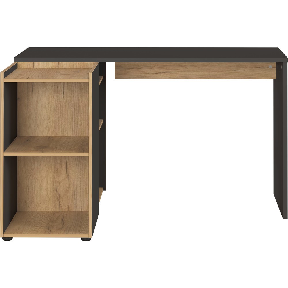 Produktabbildung Nr. 7: Winkelschreibtisch AUSTIN, 1.290 x 1.070 mm, Graphit/Navarra-Eiche-Nb.