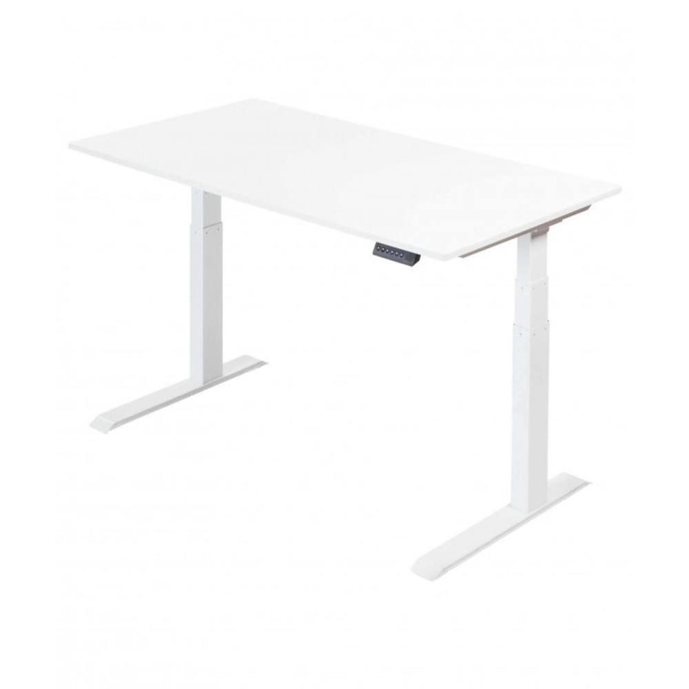 Produktabbildung: Schreibtisch, elektrisch höhenverstellbar, BxT 1.600 x 800 mm, weiß