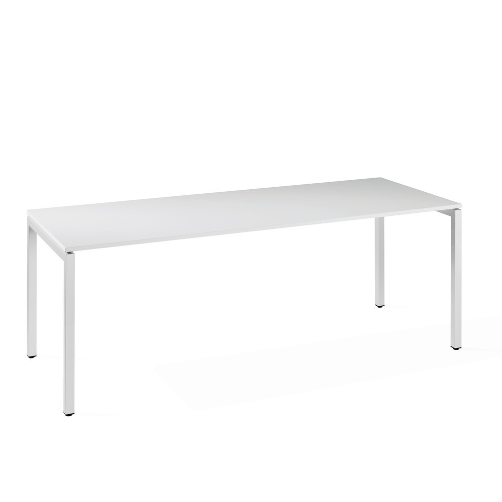 Produktabbildung Nr. 2: HEMMDAL Büro-Schreibtisch Simplify, 4-Fuß Gestell, BxT 1.800 x 800 mm, weiß