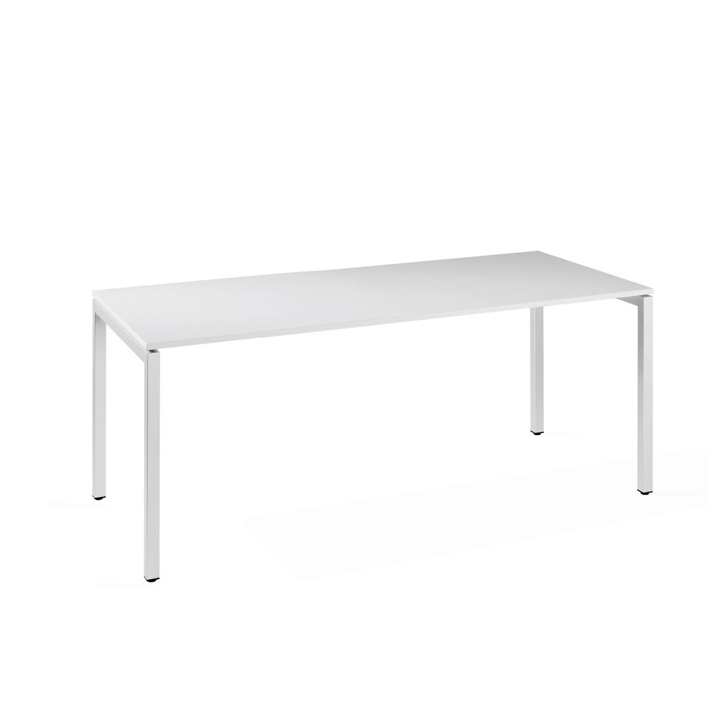 Produktabbildung: HEMMDAL Büro-Schreibtisch Simplify, 4-Fuß Gestell, BxT 1.800 x 800 mm, weiß