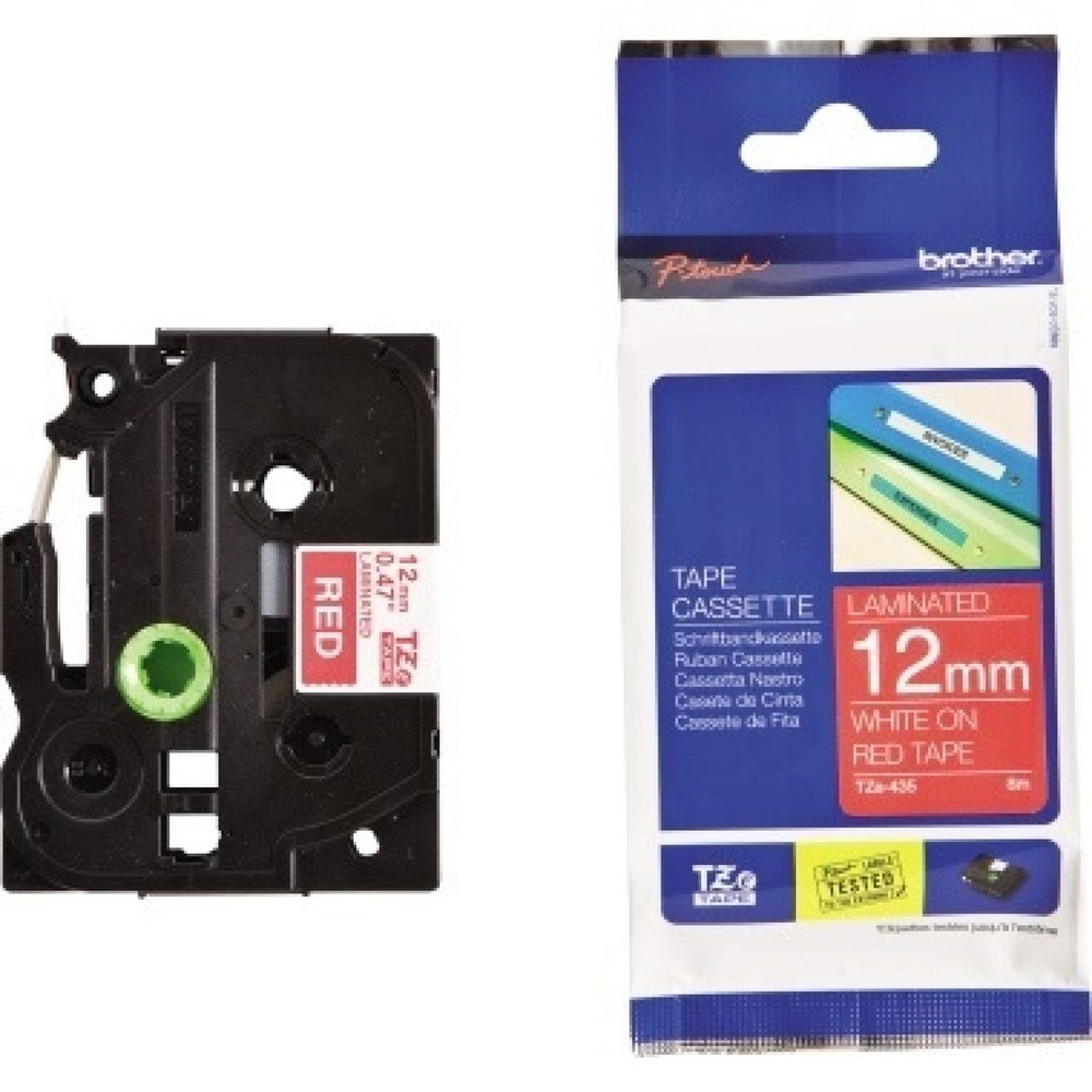Produktabbildung: P-touch Schriftbandkassette TZE435 12mmx8m laminiert ws auf rt