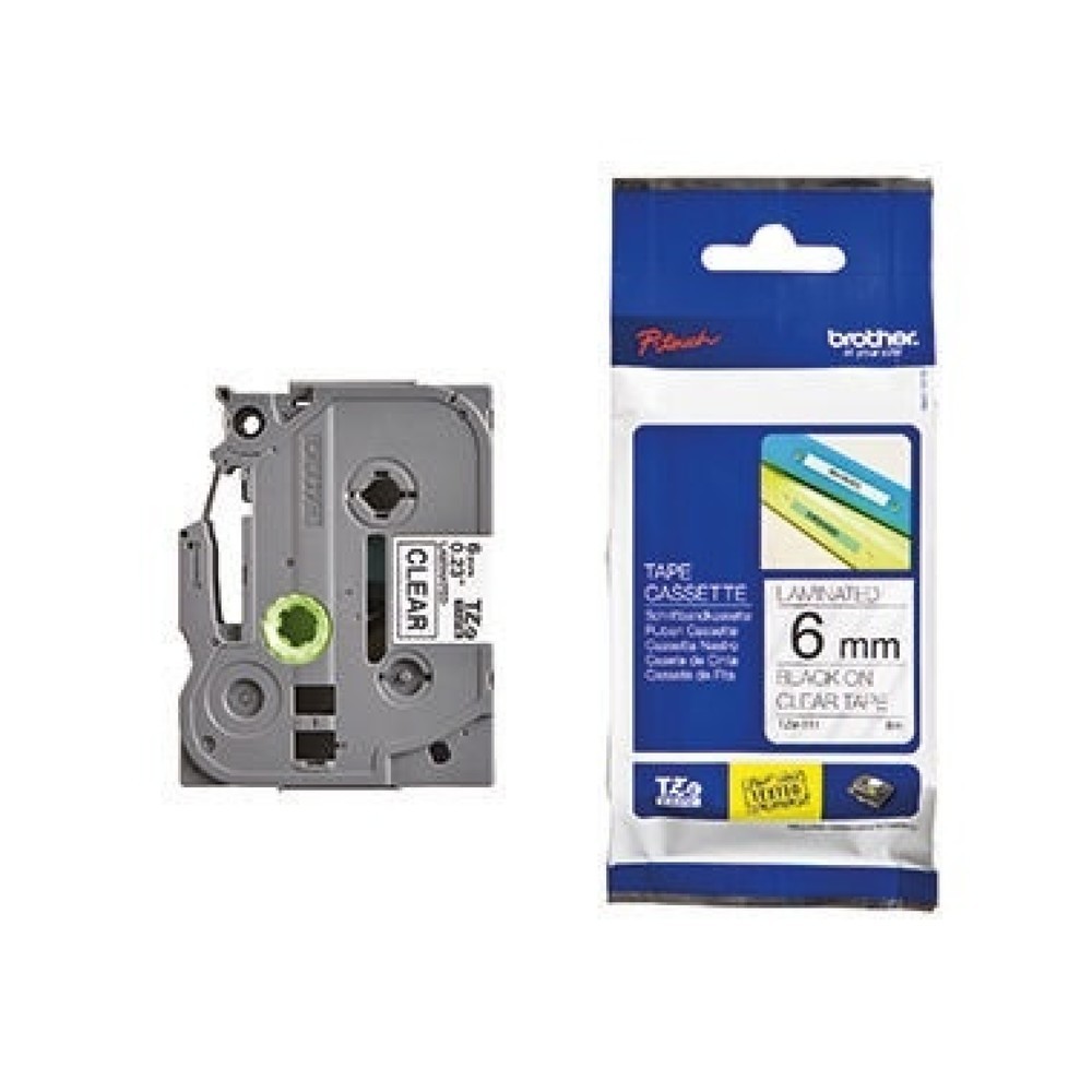 Produktabbildung: P-touch Schriftbandkassette TZE111 6mmx8m laminiert sw auf fl